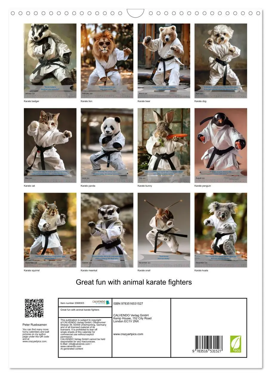 Bild: 9783516531527 | Great fun with animal karate fighters (Wall Calendar 2026 DIN A3...