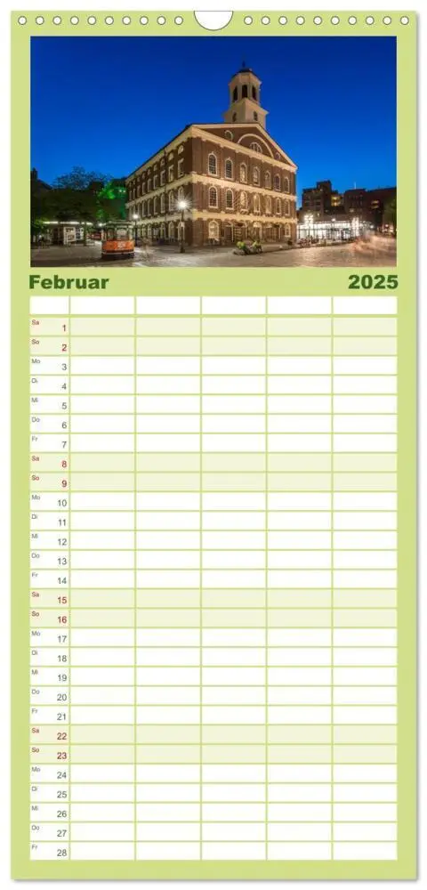 Bild: 9783457121627 | Familienplaner 2025 - Stadtansichten aus Boston mit 5 Spalten...