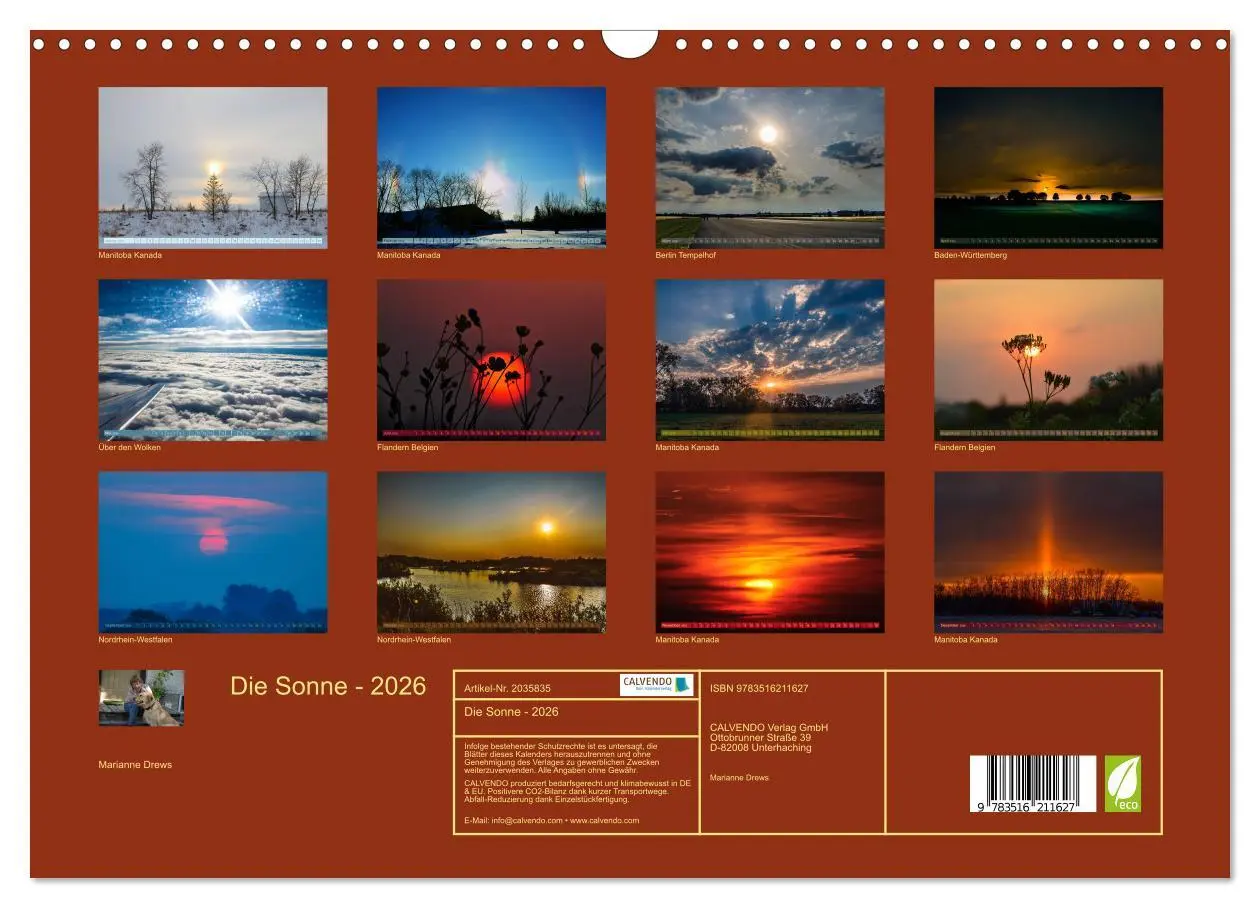 Bild: 9783516211627 | Die Sonne - 2026 (Wandkalender 2026 DIN A3 quer), CALVENDO...