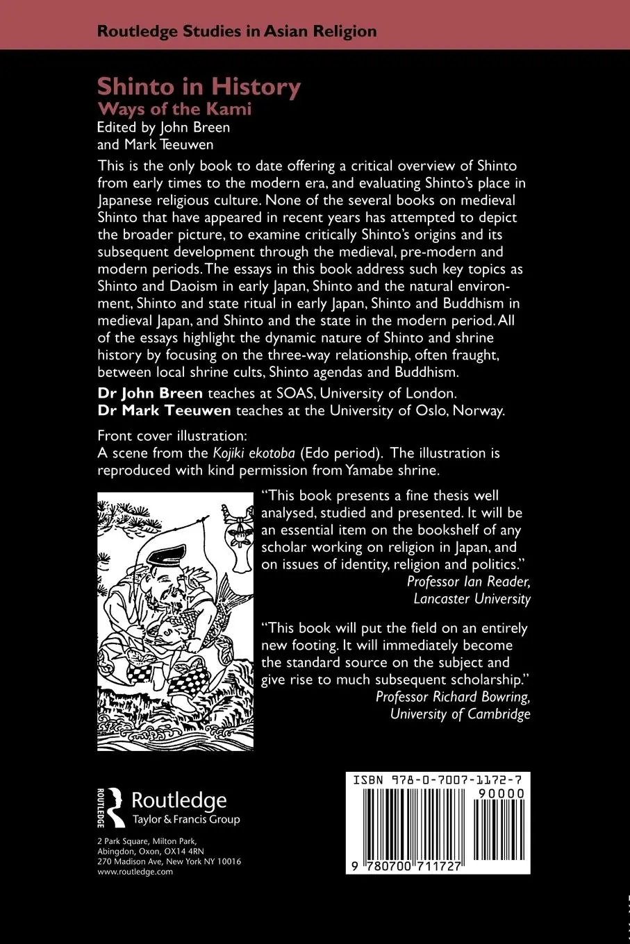 Rückseite: 9780700711727 | Shinto in History | Ways of the Kami | John Breen (u. a.) | Buch