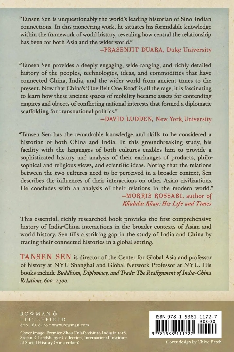 Rückseite: 9781538111727 | India, China, and the World | A Connected History | Tansen Sen | Buch