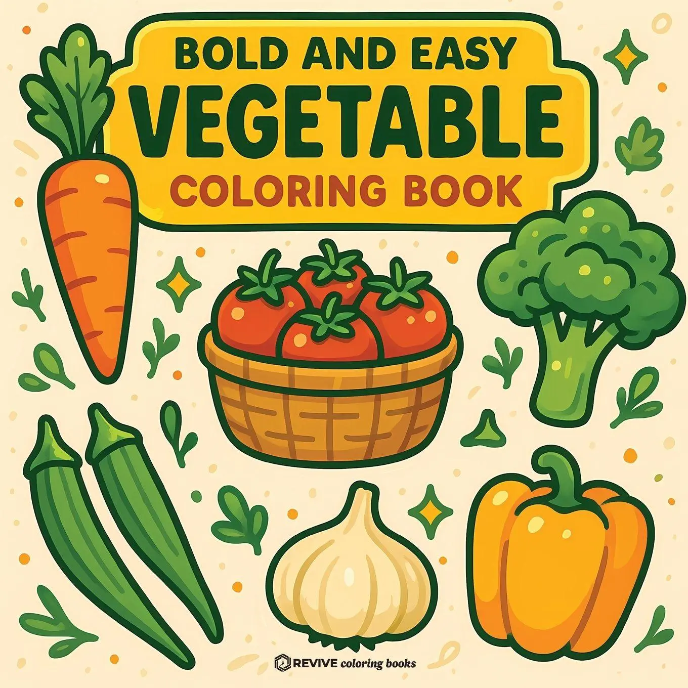 Cover: 9781834121727 | Bold &amp; Easy Vegetable Coloring Book | Revive Coloring Books | Buch