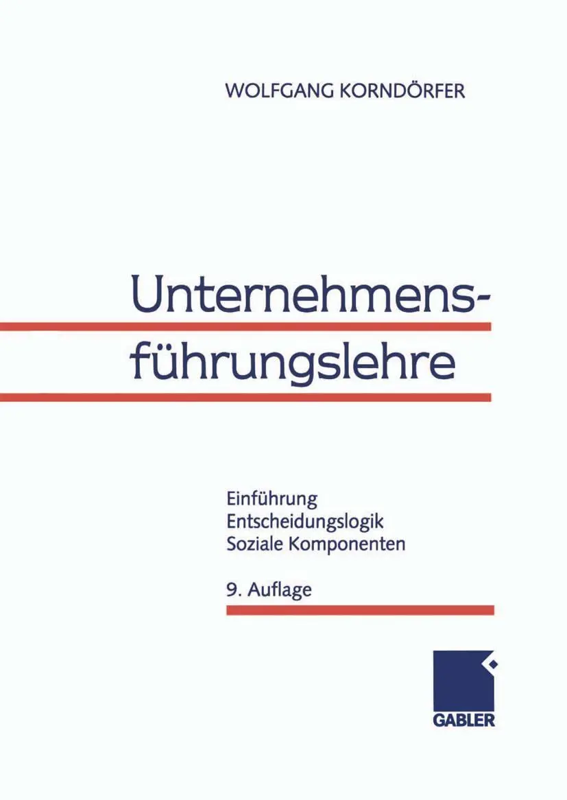 Cover: 9783409381727 | Unternehmensführungslehre | Wolfgang Korndörfer | Taschenbuch | 311 S.