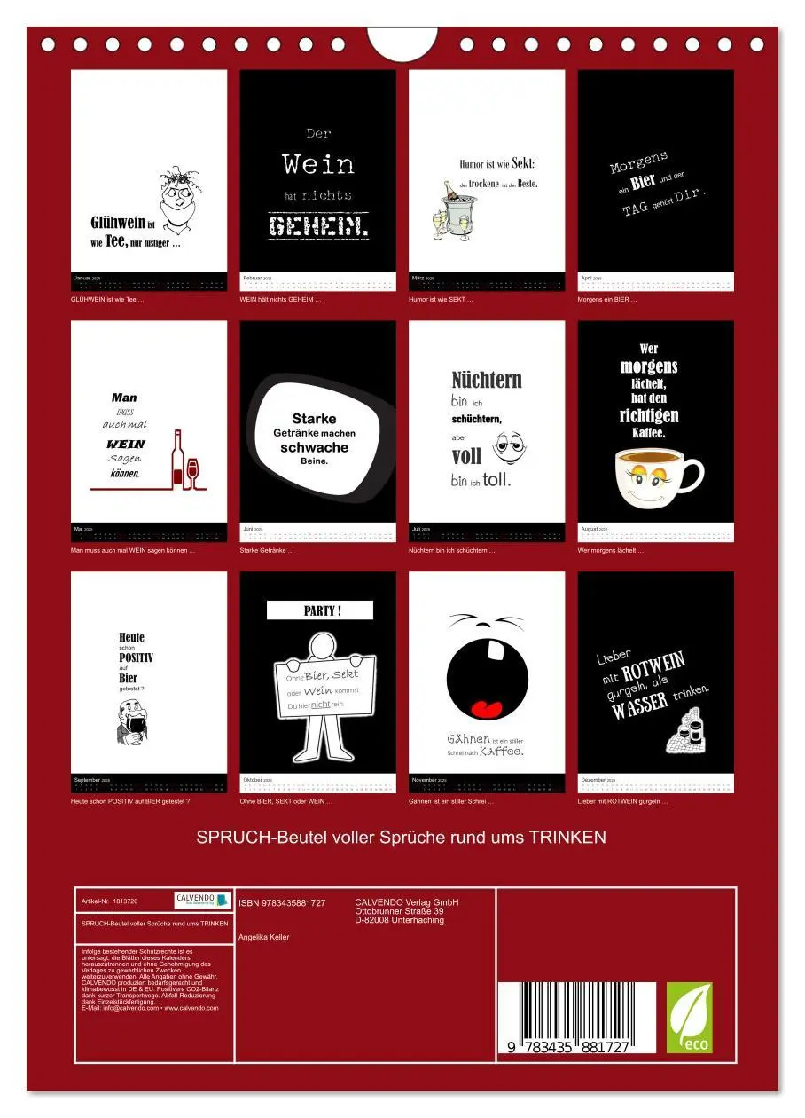 Bild: 9783435881727 | SPRUCH-Beutel voller Sprüche rund ums TRINKEN (Wandkalender 2025...