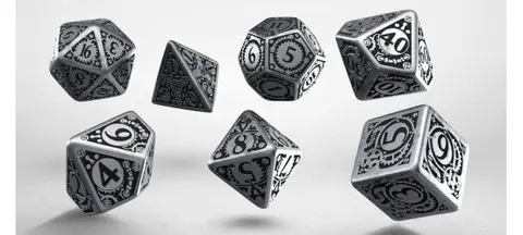 Cover: 5907699491827 | Metal Steampunk Dice Set | Steampunk-Dice | QWOSTE35 | Q-Workshop