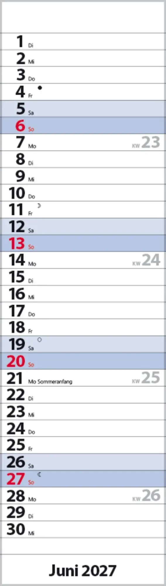 Bild: 9783819301827 | Streifenplaner Mini Blau 2027 | Verlag Korsch | Kalender | 13 S.