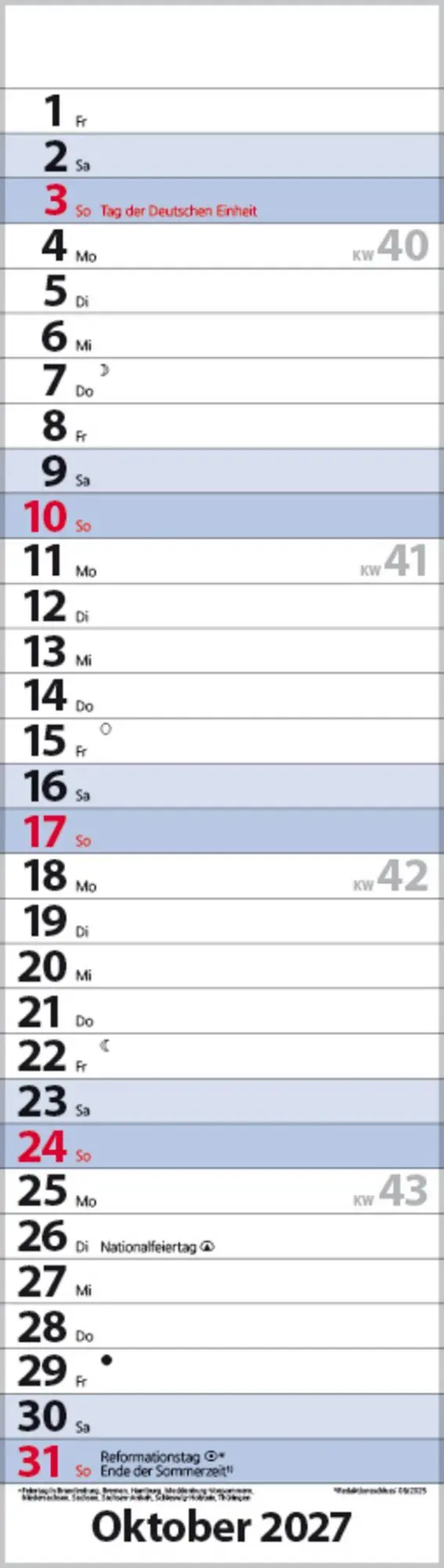 Bild: 9783819301827 | Streifenplaner Mini Blau 2027 | Verlag Korsch | Kalender | 13 S.