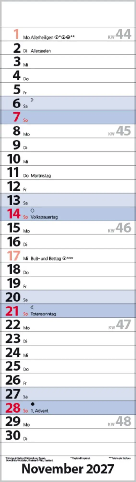 Bild: 9783819301827 | Streifenplaner Mini Blau 2027 | Verlag Korsch | Kalender | 13 S.
