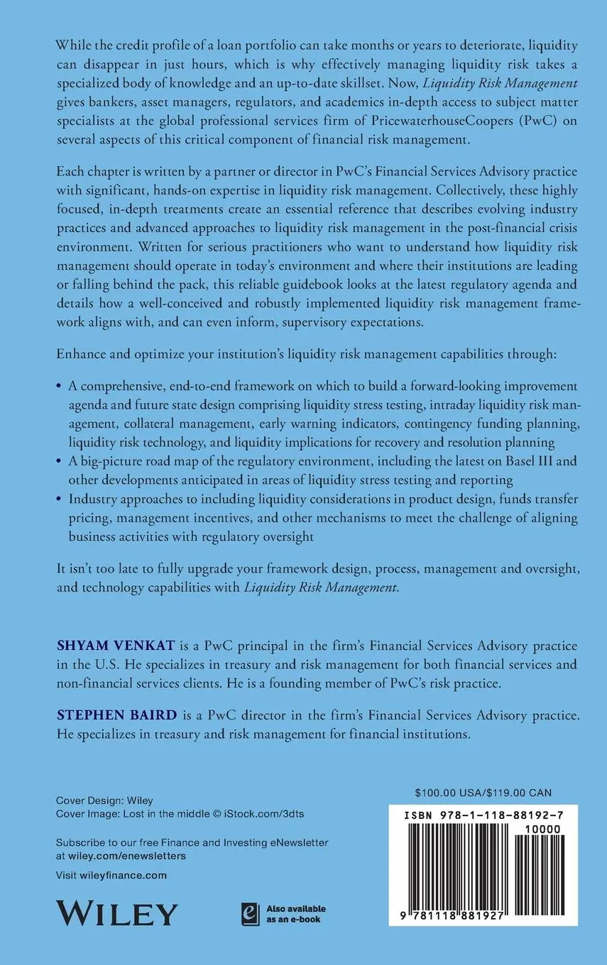 Rückseite: 9781118881927 | Liquidity Risk Management | A Practitioner's Perspective | Buch | 2016