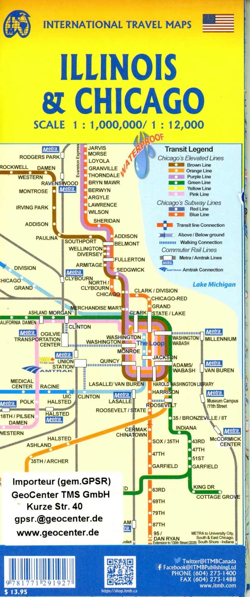 Bild: 9781771291927 | Chicago &amp; Illinois | ITM Map 1:12000 | (Land-)Karte | ITM Map | 2025