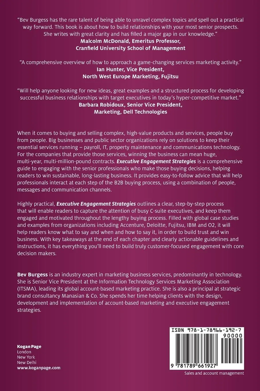 Rückseite: 9781789661927 | Executive Engagement Strategies | Bev Burgess | Taschenbuch | Englisch
