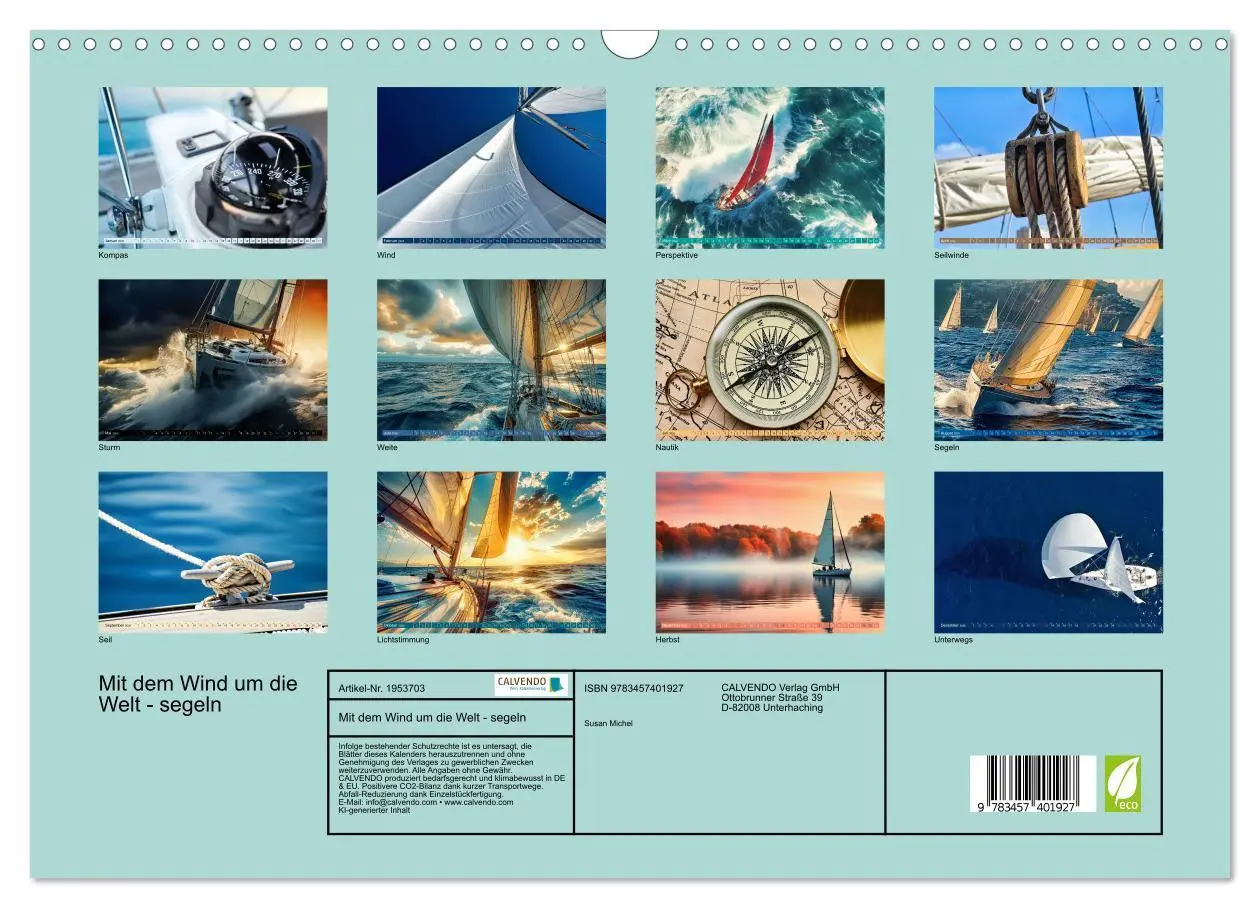 Bild: 9783457401927 | Mit dem Wind um die Welt - segeln (Wandkalender 2026 DIN A3 quer),...