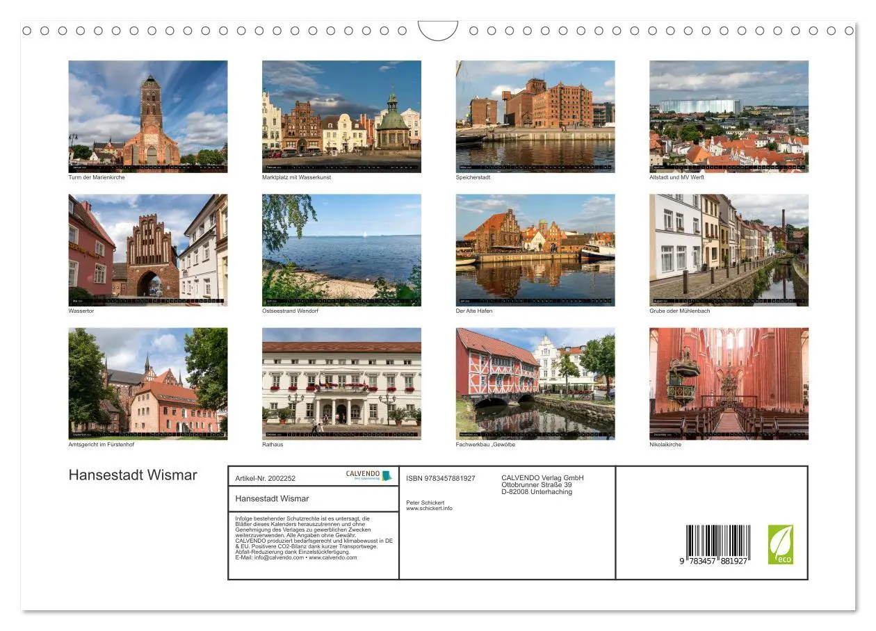 Bild: 9783457881927 | Hansestadt Wismar (Wandkalender 2026 DIN A3 quer), CALVENDO...