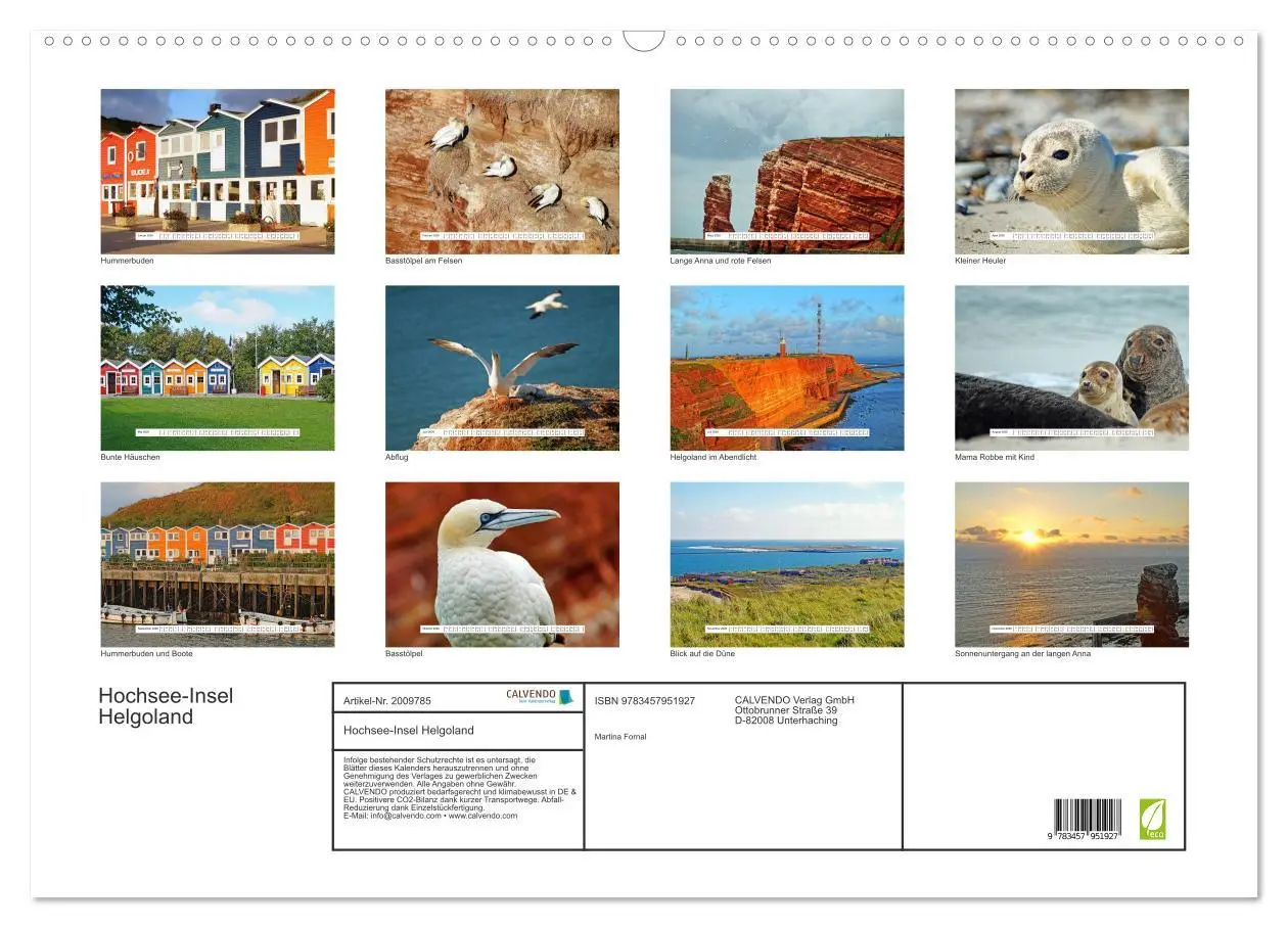 Bild: 9783457951927 | Hochsee-Insel Helgoland (Wandkalender 2026 DIN A2 quer), CALVENDO...