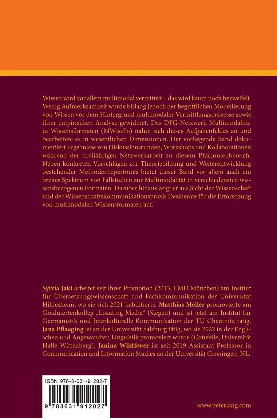 Rückseite: 9783631912027 | Multimodalität in Wissensformaten | Matthias Meiler (u. a.) | Buch