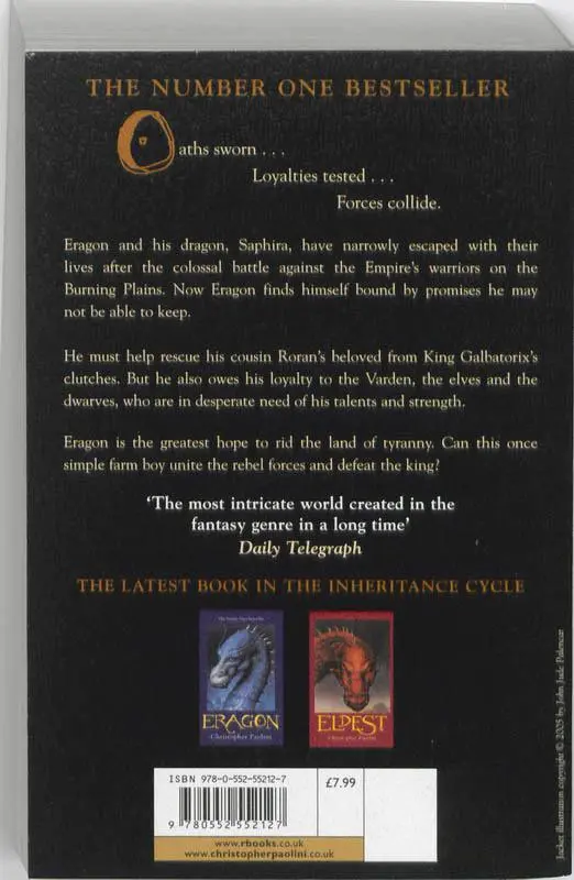 Rückseite: 9780552552127 | Brisingr | Book Three | Christopher Paolini | Taschenbuch | XX | 2009