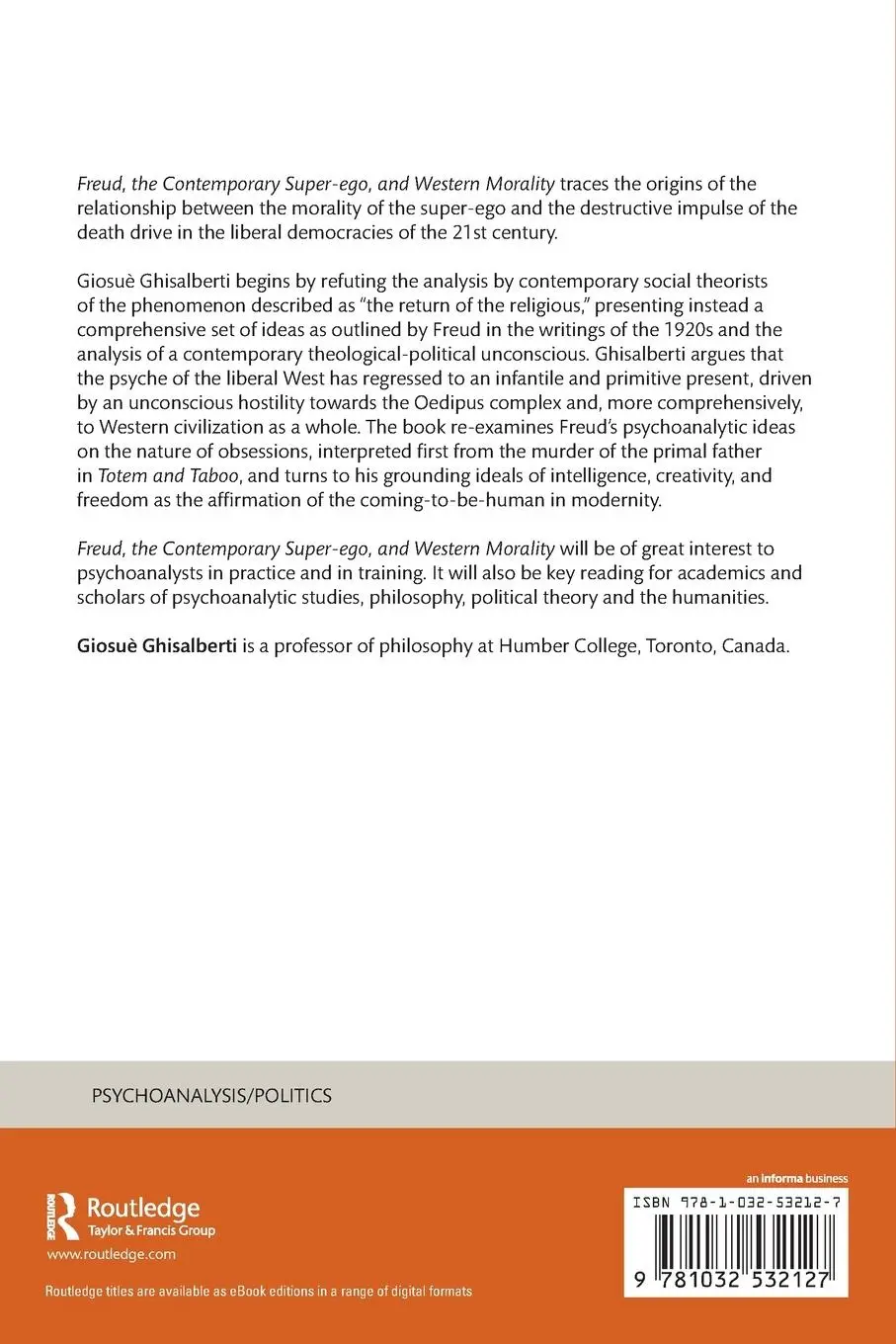 Rückseite: 9781032532127 | Freud, the Contemporary Super-ego, and Western Morality | Ghisalberti