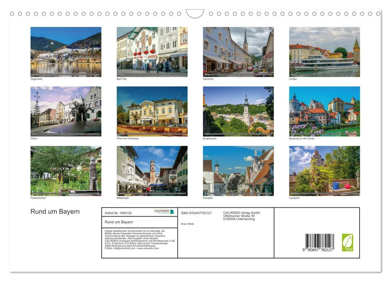 Bild: 9783457762127 | Rund um Bayern (Wandkalender 2026 DIN A3 quer), CALVENDO...
