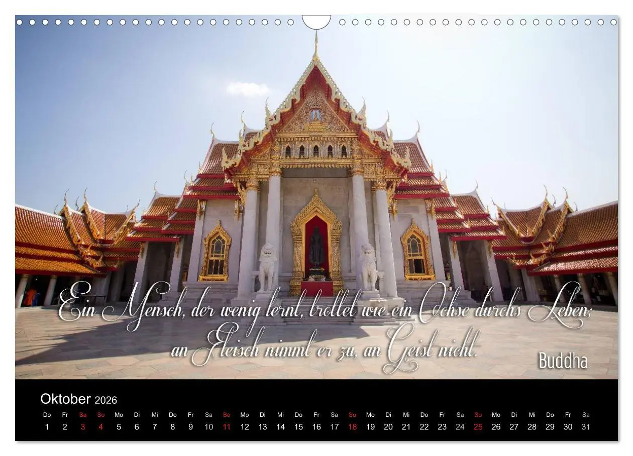 Bild: 9783516232127 | Buddhistische Weisheiten (Wandkalender 2026 DIN A3 quer), CALVENDO...