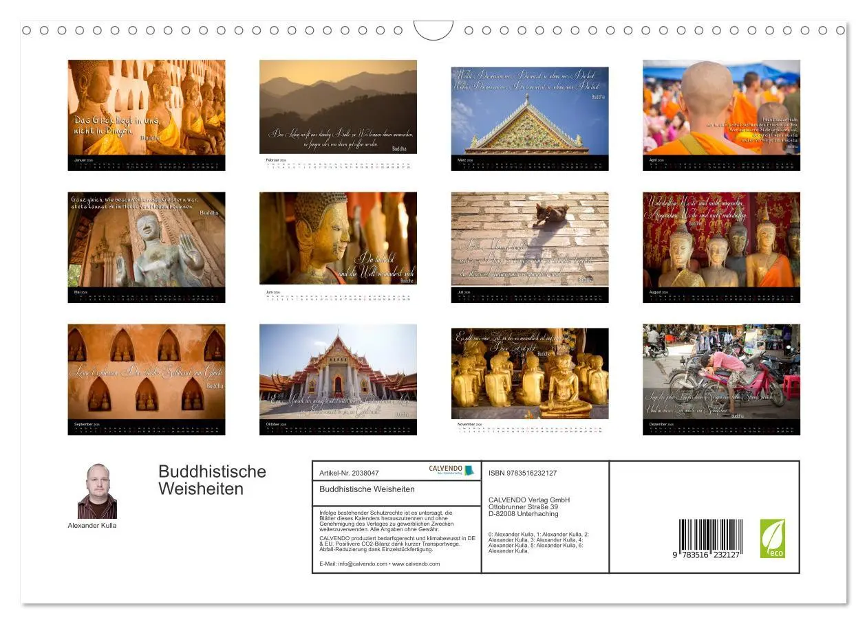 Bild: 9783516232127 | Buddhistische Weisheiten (Wandkalender 2026 DIN A3 quer), CALVENDO...