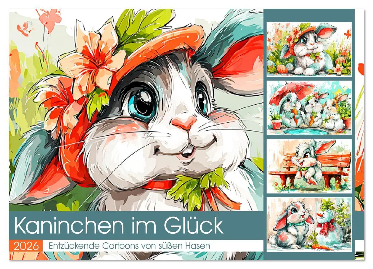 Cover: 9783516612127 | Kaninchen im Glück. Entzückende Cartoons von süßen Hasen...