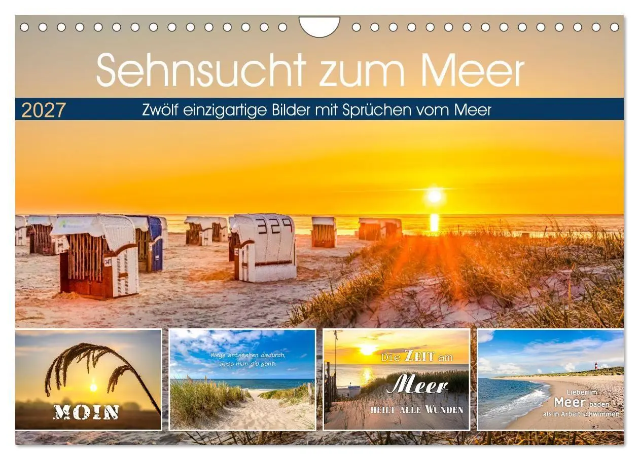 Cover: 9783569492127 | Sehnsucht zum Meer (Wandkalender 2027 DIN A4 quer), CALVENDO...