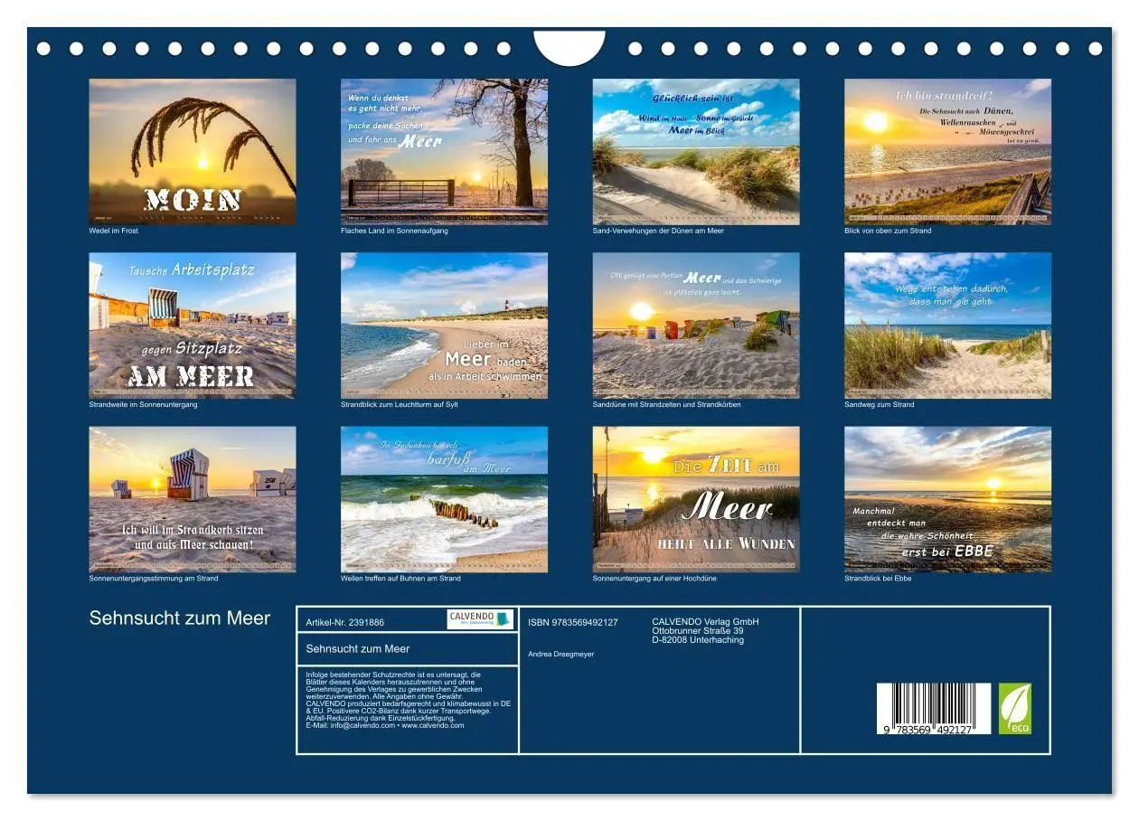 Bild: 9783569492127 | Sehnsucht zum Meer (Wandkalender 2027 DIN A4 quer), CALVENDO...