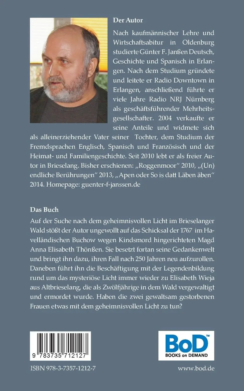 Rückseite: 9783735712127 | Lieschens Wald | Roman | Günter F. Janßen | Taschenbuch | 368 S.