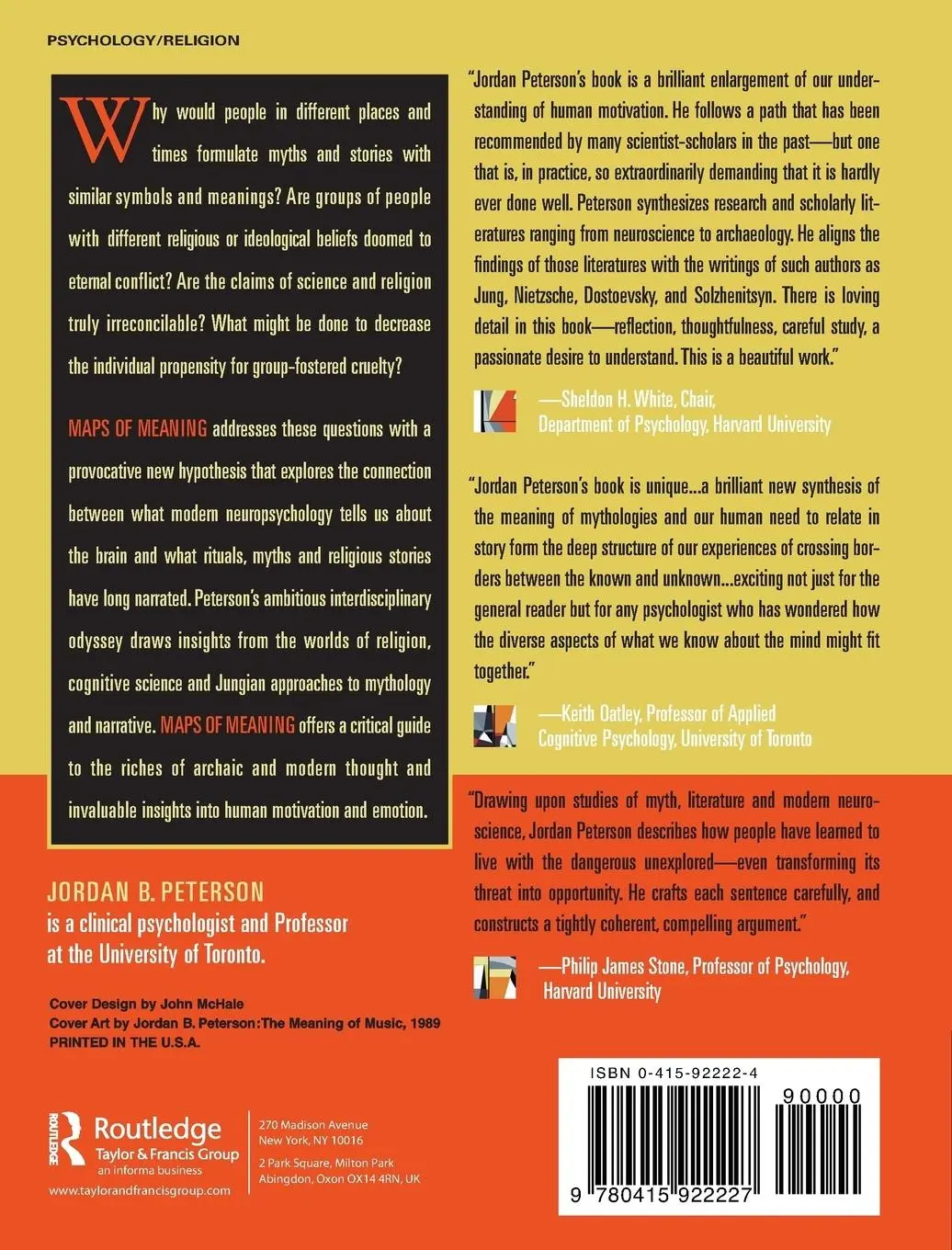 Rückseite: 9780415922227 | Maps of Meaning | The Architecture of Belief | Jordan B. Peterson