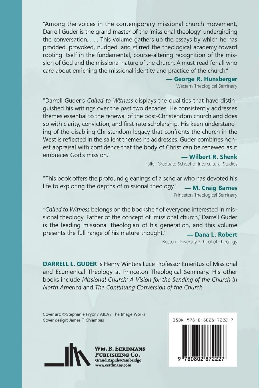 Rückseite: 9780802872227 | Called to Witness | Doing Missional Theology | Darrell L. Guder | Buch