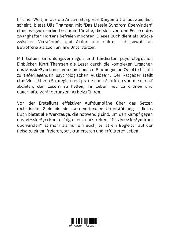 Rückseite: 9783384252227 | Das Messie-Syndrom überwinden | Ein Leitfaden zur Selbsthilfe | Buch
