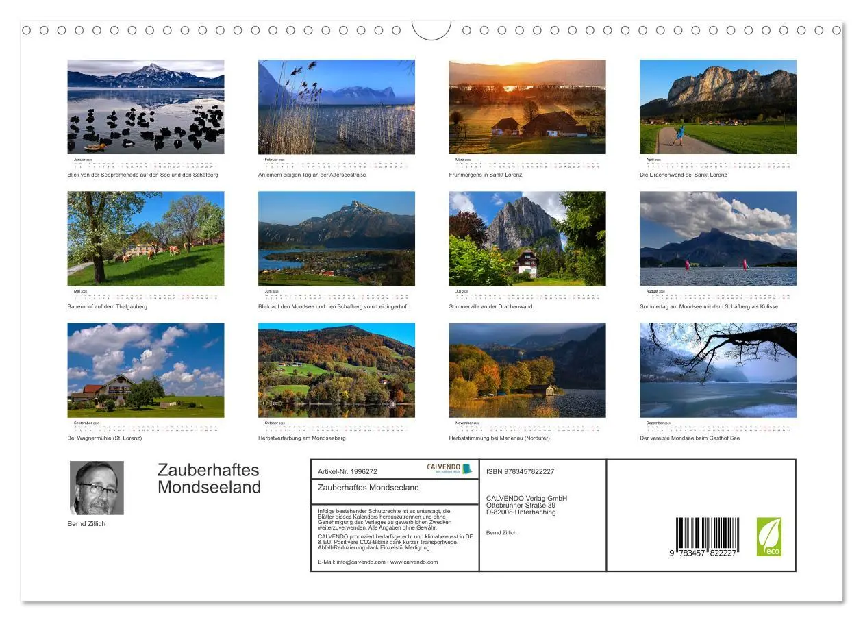 Bild: 9783457822227 | Zauberhaftes Mondseeland (Wandkalender 2026 DIN A3 quer), CALVENDO...
