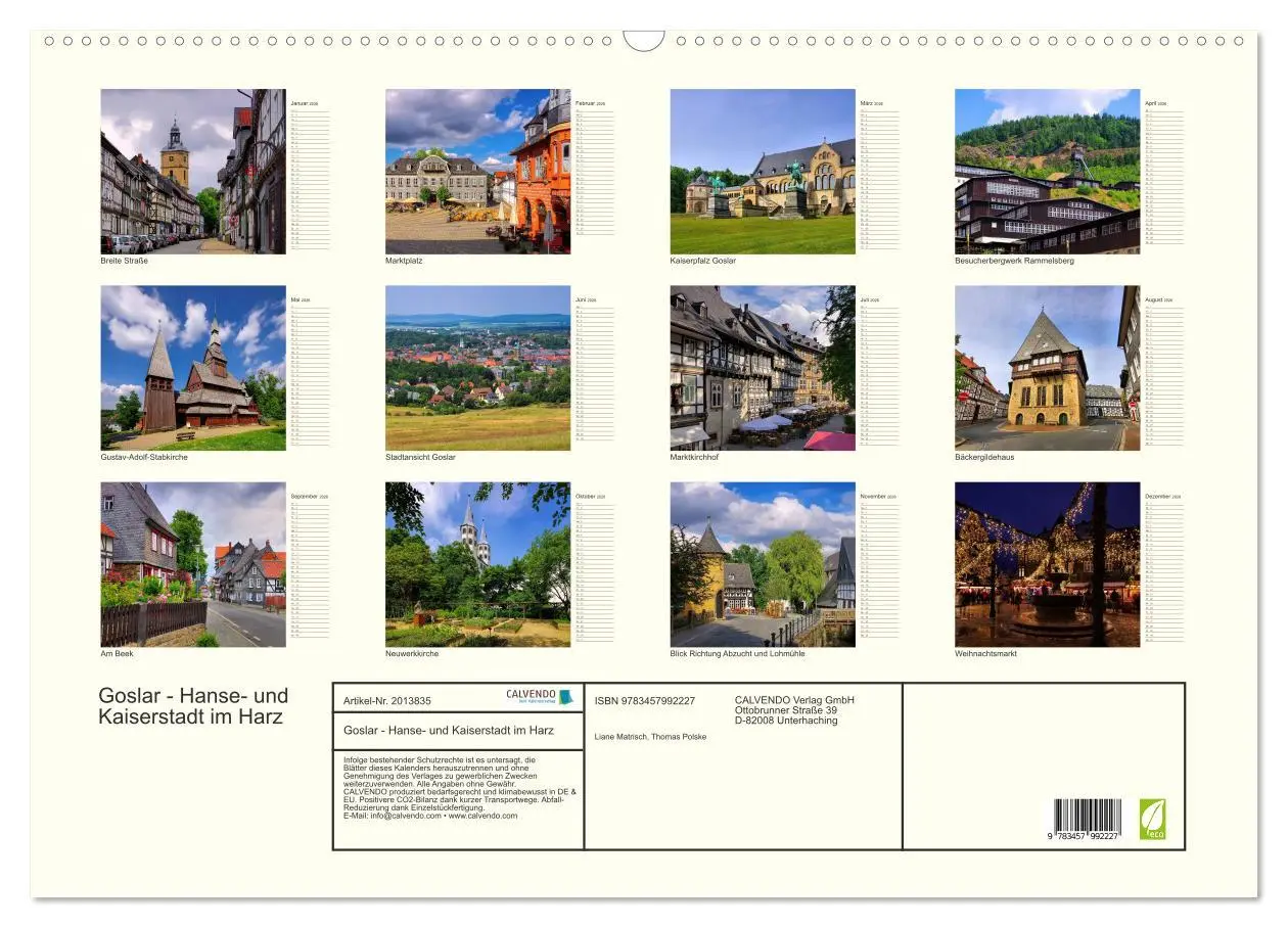 Bild: 9783457992227 | Goslar - Hanse- und Kaiserstadt im Harz (Wandkalender 2026 DIN A2...