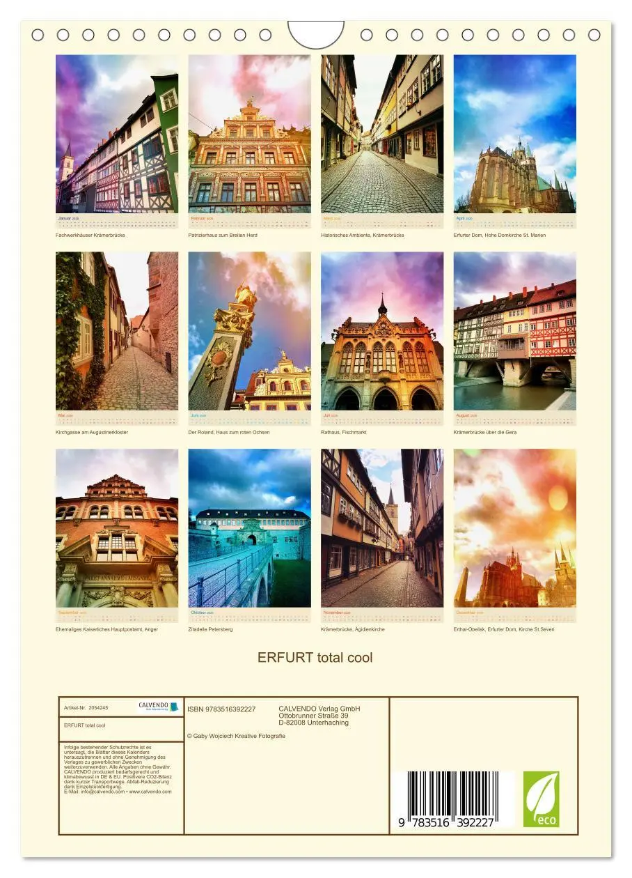 Bild: 9783516392227 | ERFURT total cool (Wandkalender 2026 DIN A4 hoch), CALVENDO...