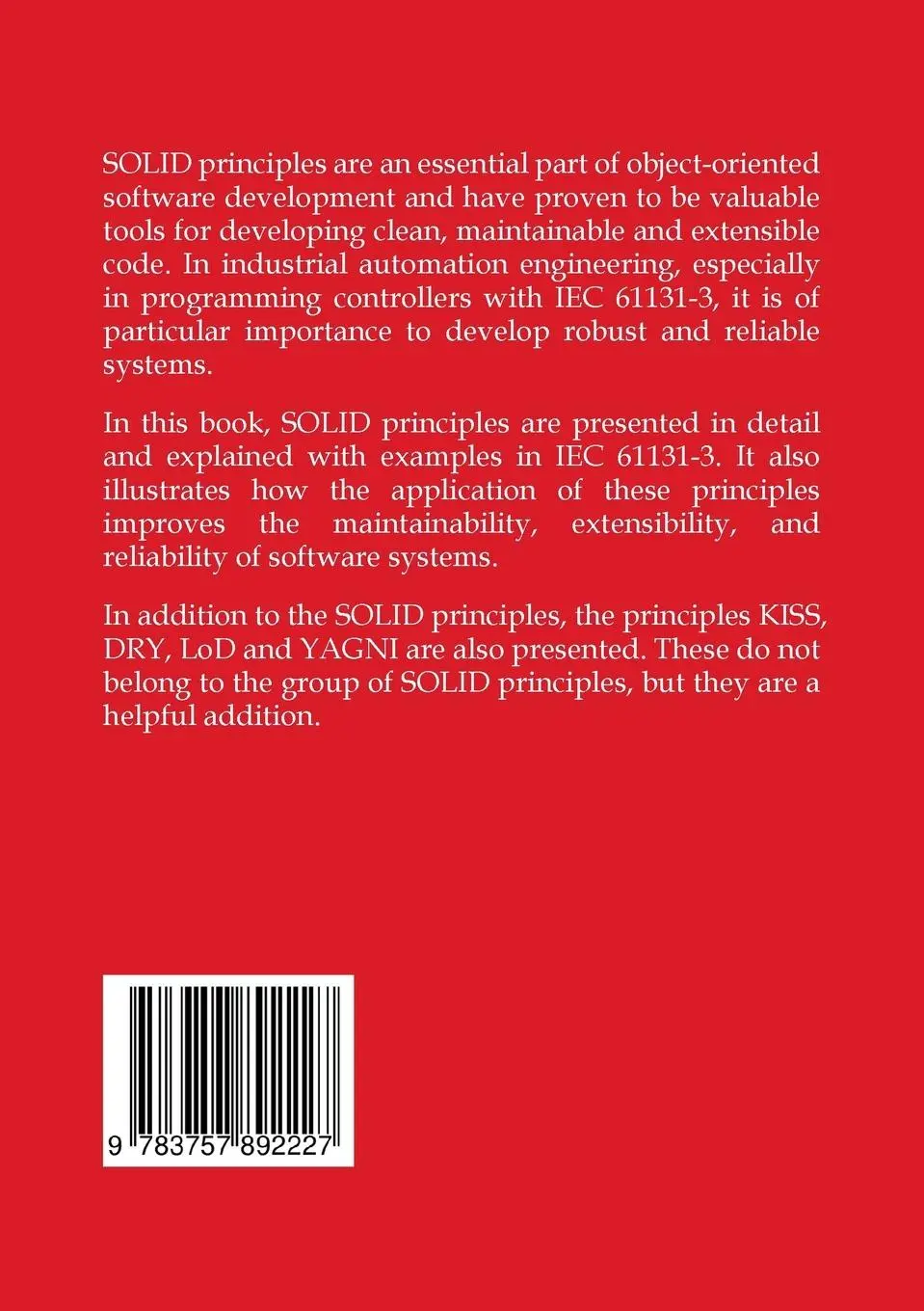 Rückseite: 9783757892227 | Use of the SOLID principles with the IEC 61131-3 | Stefan Henneken