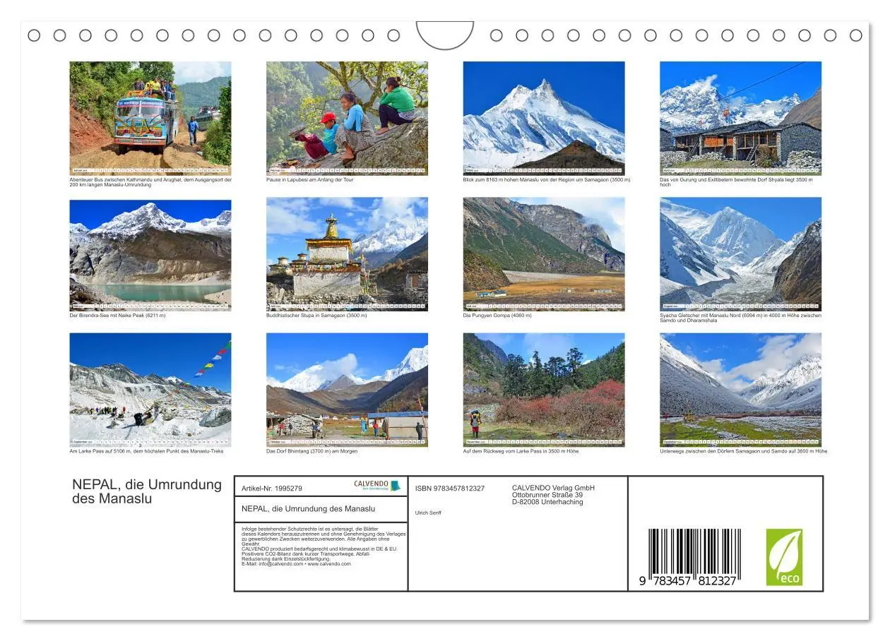 Bild: 9783457812327 | NEPAL, die Umrundung des Manaslu (Wandkalender 2026 DIN A4 quer),...
