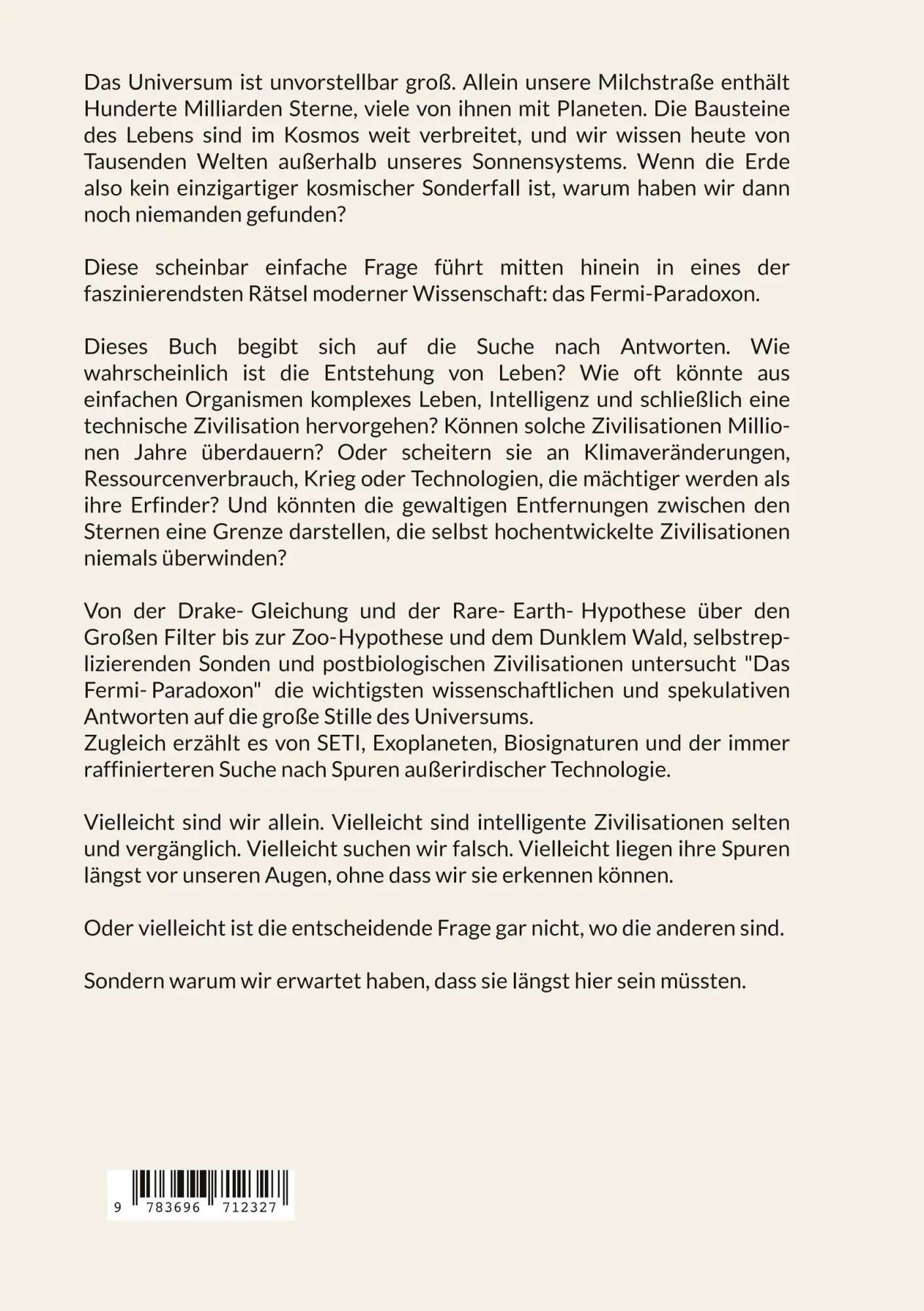 Rückseite: 9783696712327 | Das Fermi-Paradoxon | Michael Scholz | Taschenbuch | 254 S. | Deutsch