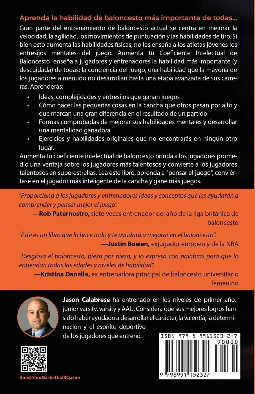 Rückseite: 9798991152327 | Aumenta Tu Coeficiente Intelectual En El Baloncesto | Jason Calabrese