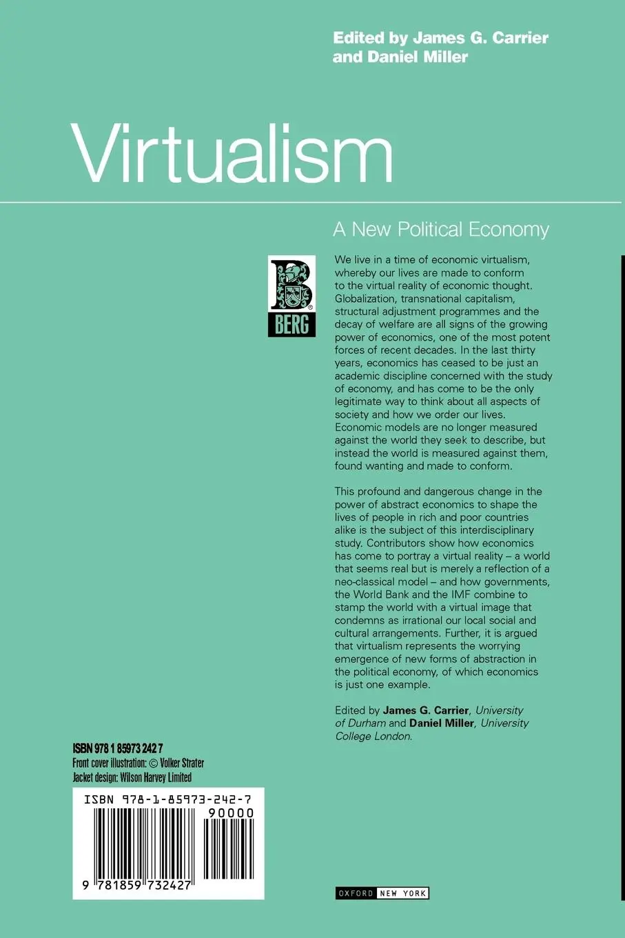 Rückseite: 9781859732427 | Virtualism | A New Political Economy | James G. Carrier (u. a.) | Buch