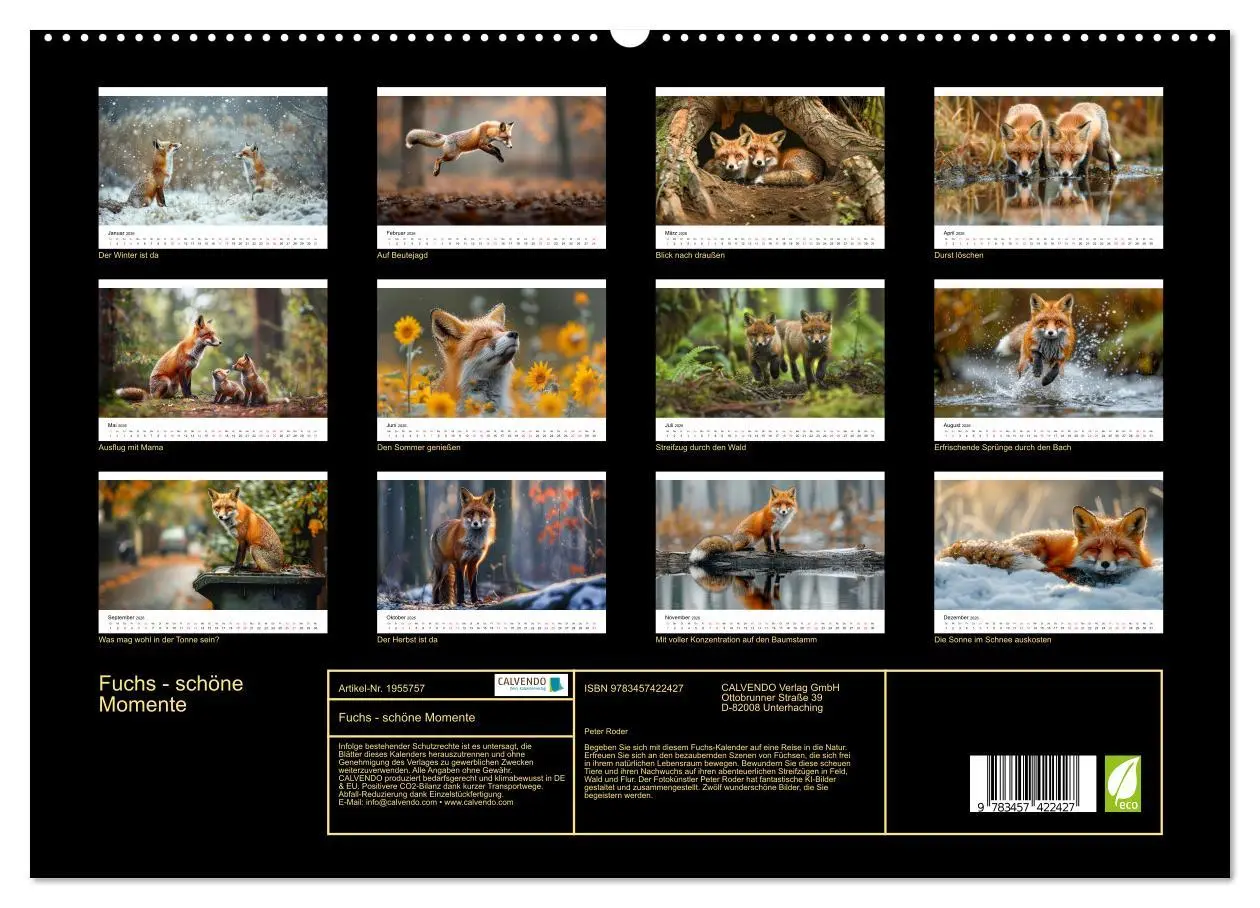Bild: 9783457422427 | Fuchs - schöne Momente (hochwertiger Premium Wandkalender 2026 DIN...
