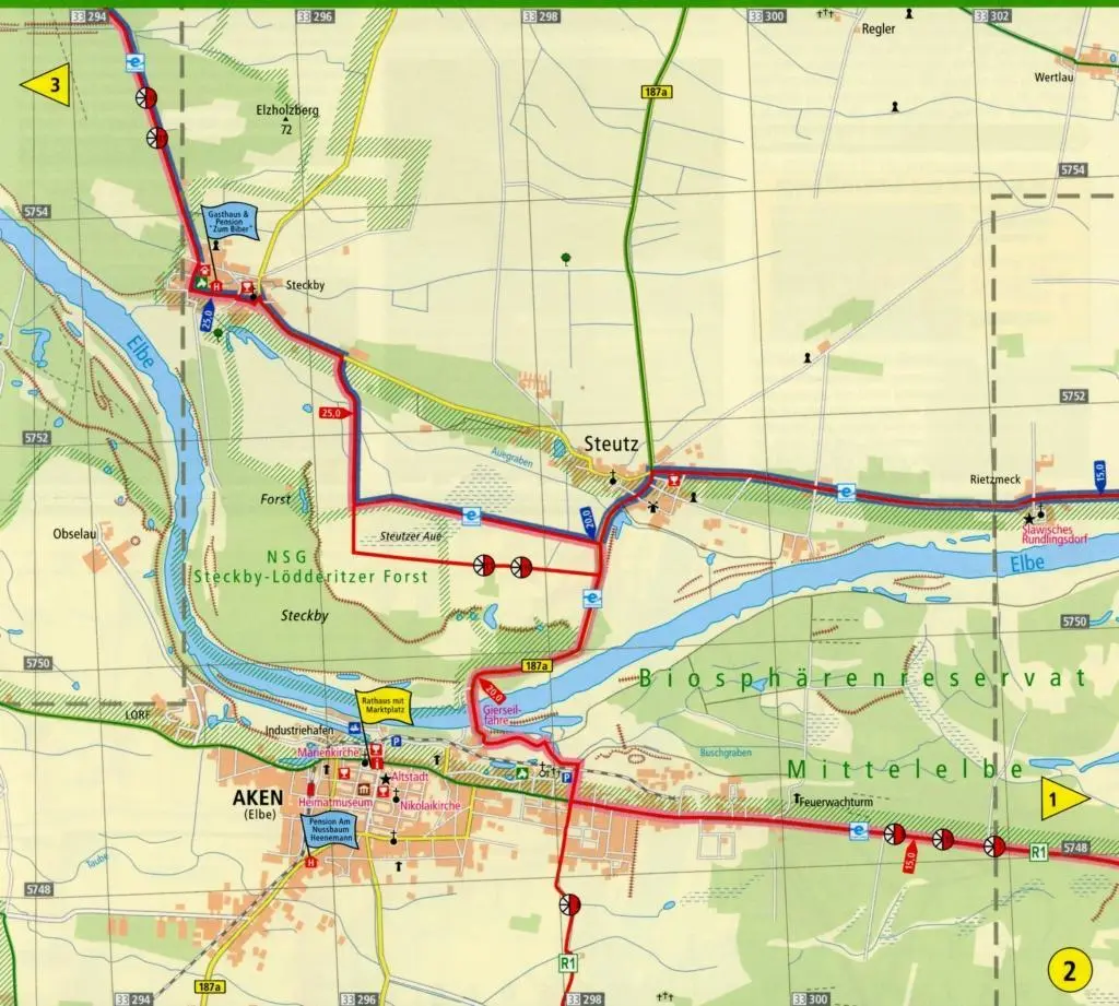 Bild: 9783899202427 | Radwanderkarte Elberadweg 02. Dessau - Wittenberge 1 : 50 000 | 2010
