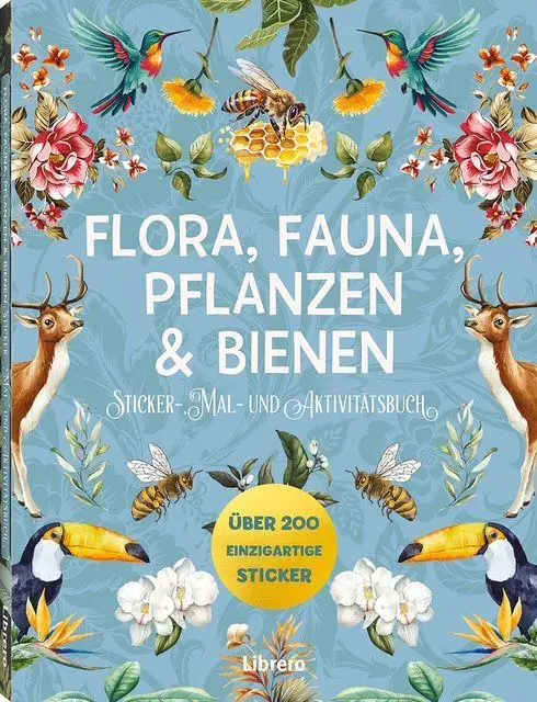 Cover: 9789464992427 | Flora, Fauna, Pflanzen &amp; Bienen - Stickerbuch | 200 Sticker | Kushnier