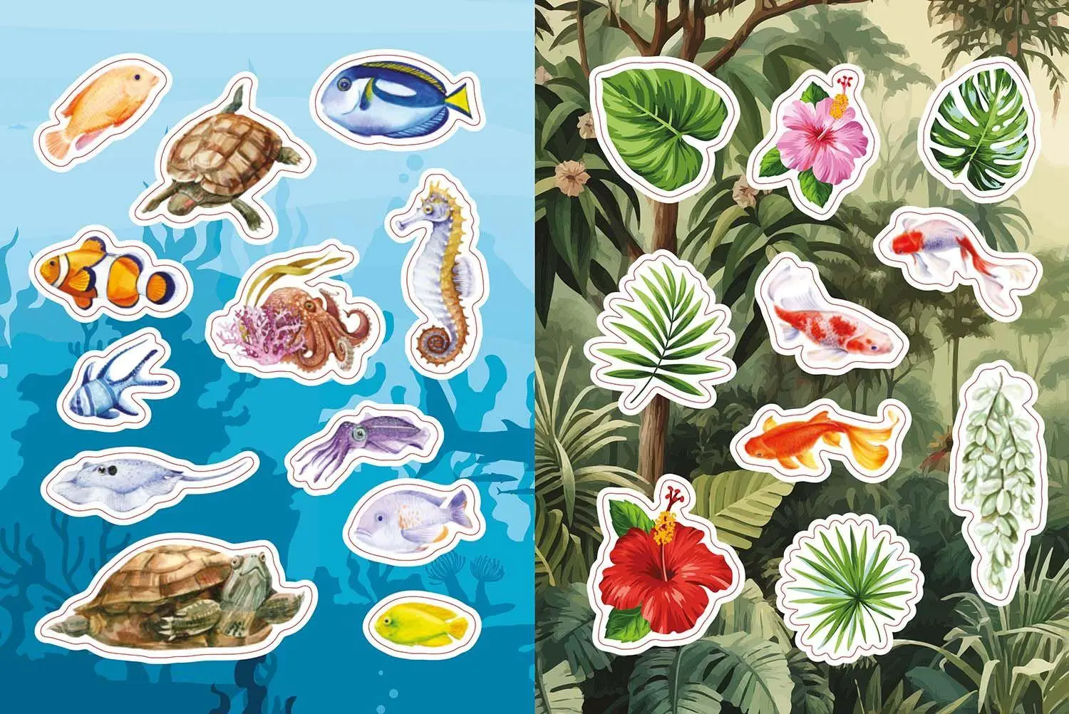 Bild: 9789464992427 | Flora, Fauna, Pflanzen &amp; Bienen - Stickerbuch | 200 Sticker | Kushnier