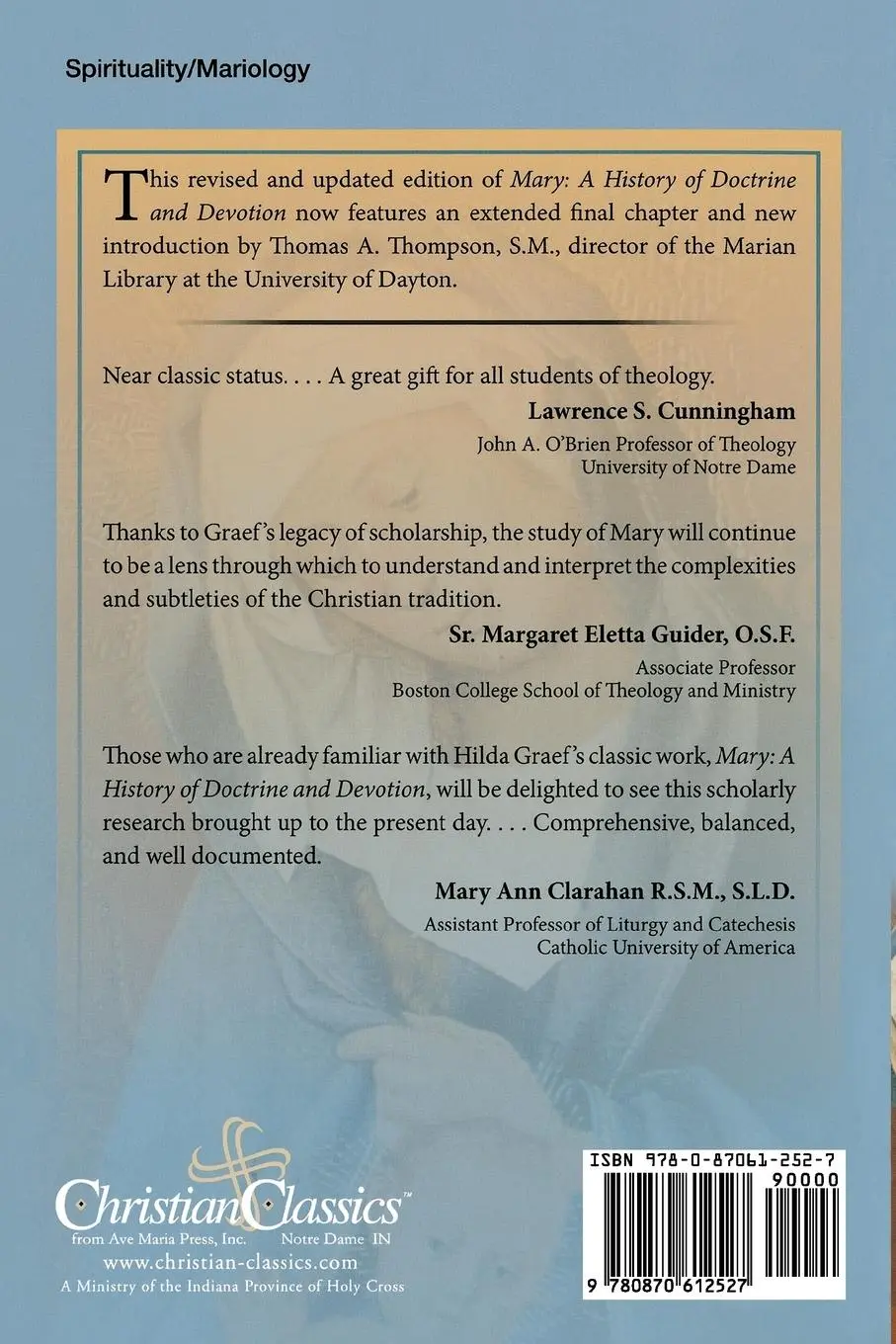 Rückseite: 9780870612527 | Mary | A History of Doctrine and Devotion | Hilda Graef (u. a.) | Buch