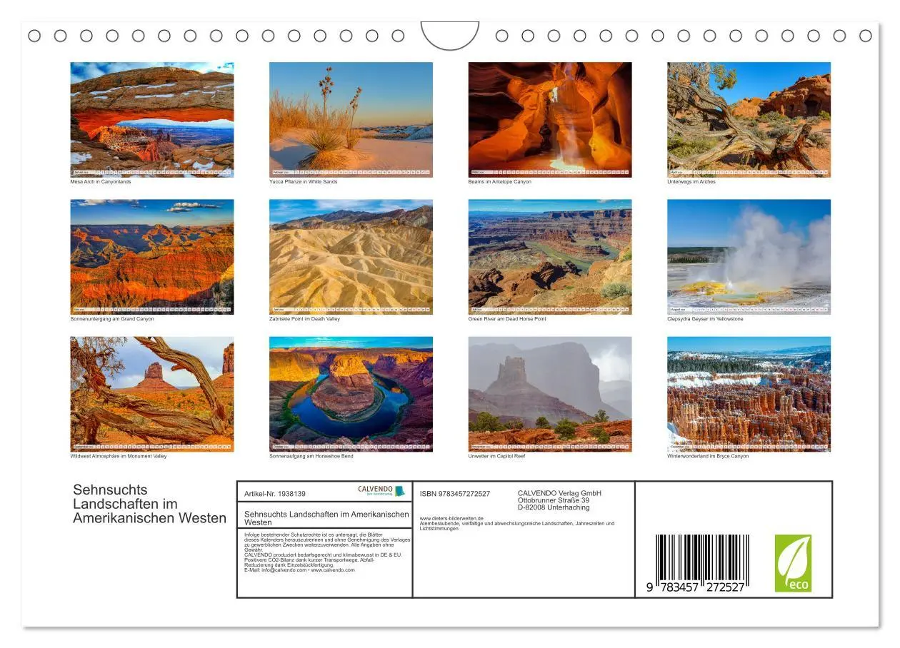 Bild: 9783457272527 | Sehnsuchts Landschaften im Amerikanischen Westen (Wandkalender 2026...