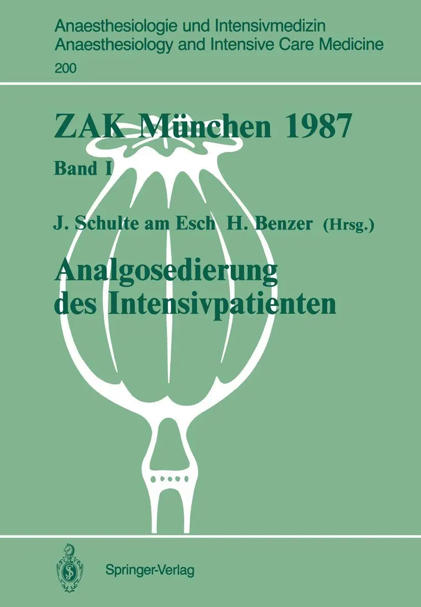 Cover: 9783540192527 | ZAK München 1987 | Band I: Analgosedierung des Intensivpatienten | ix