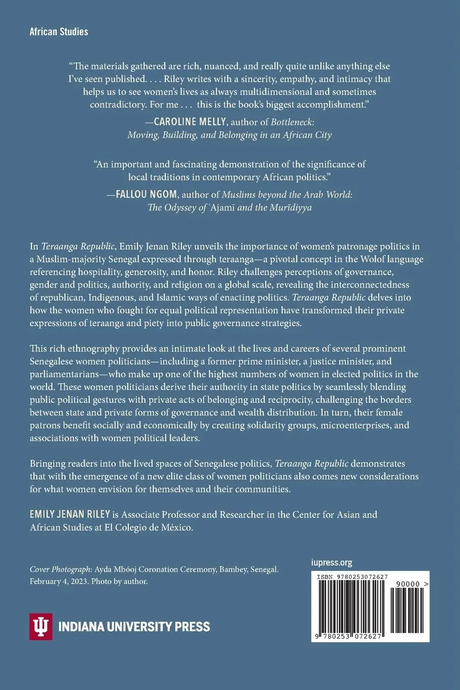 Rückseite: 9780253072627 | Teraanga Republic | Women's Authority and Politics in Senegal | Riley