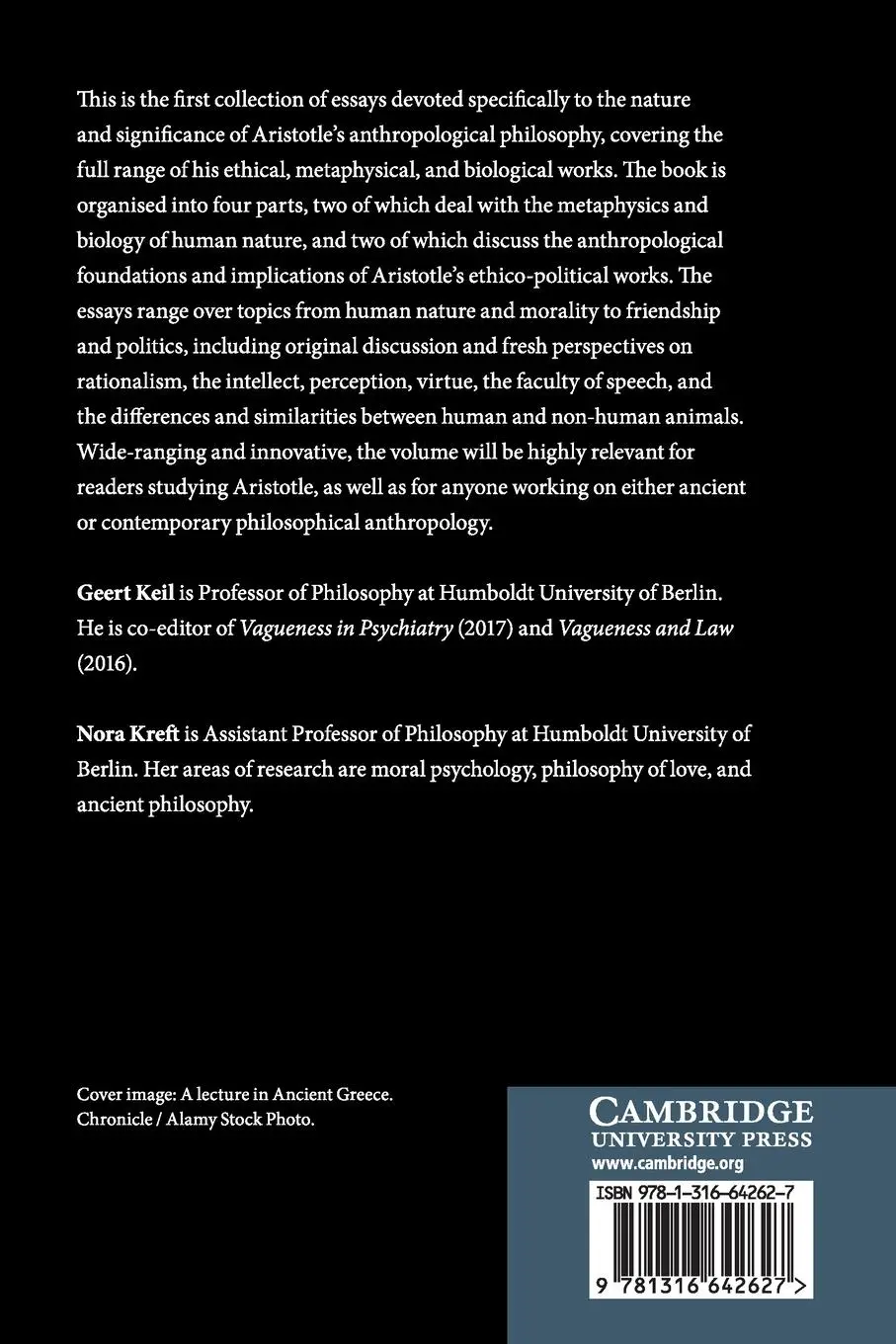 Rückseite: 9781316642627 | Aristotle's Anthropology | Geert Keil (u. a.) | Taschenbuch | Englisch