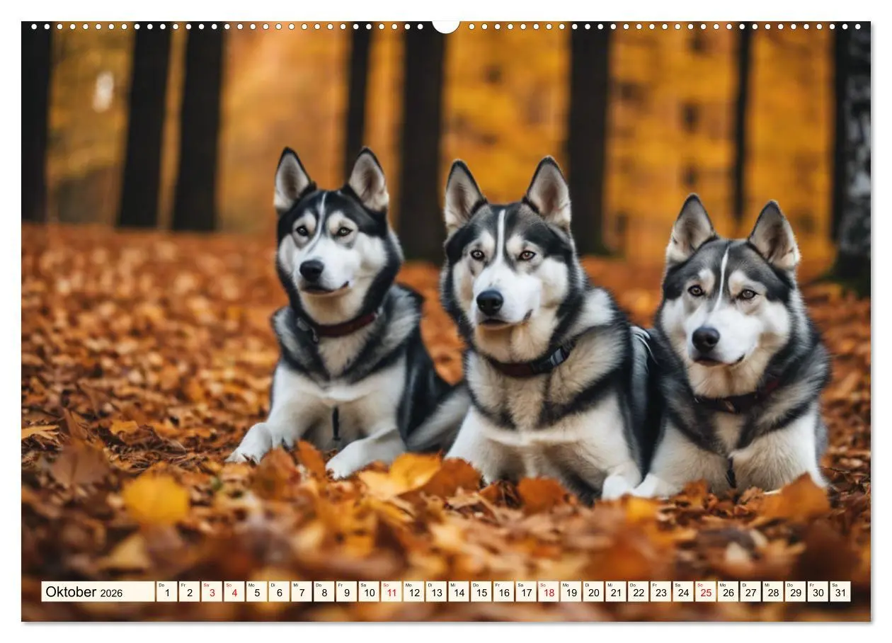 Bild: 9783457402627 | Siberian Huskies - die Extremsportler (Wandkalender 2026 DIN A2...