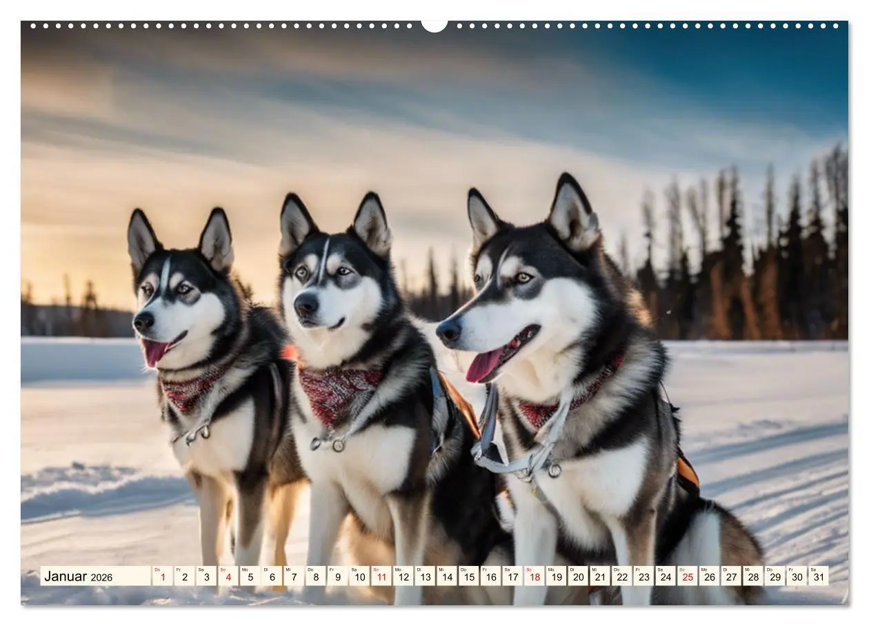 Bild: 9783457402627 | Siberian Huskies - die Extremsportler (Wandkalender 2026 DIN A2...